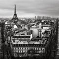 Aerial view of Paris with Eiffel tower Royalty Free Stock Photo