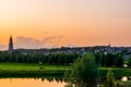 City view of Rhenen during sunset, beautiful Rustic town in the Netherlands Royalty Free Stock Photo