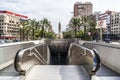 City view, square, plaza Luceros and subway entrance,Alicante,Spain.