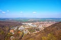 City view of Thale in the Harz Mountains from the air. Saxony-Anhalt, Germany Royalty Free Stock Photo