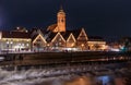 NÃÂ¼rtingen at night with Christmas Illumination