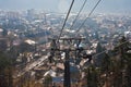 City viewed from cable car Royalty Free Stock Photo