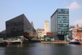 City views of the historic Canning Dock on the River Mersey, which is part of the Port of Liverpool, Northern England, UK Royalty Free Stock Photo