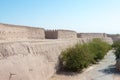 City wall of Ancient city of Itchan Kala in Khiva, Uzbekistan. Itchan Kala is Unesco World Heritage Site. Royalty Free Stock Photo