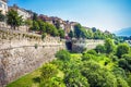 City wall of the old town of Bergamo Italy Royalty Free Stock Photo