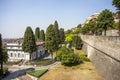 City wall of the old town of Bergamo Lombardy Royalty Free Stock Photo