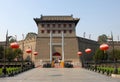 City Wall, Xian, Shaanxi Province, China. An impressive entrance gate in Xian city wall.