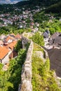 City walls of Jajce fortress in Bosnia and Herzegovina