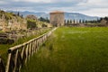 City walls and watch tower. Paestum. Salerno. Campania. Italy Royalty Free Stock Photo