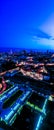 City of Warsaw by night in Poland, Castle Square in the Old Town, picturesque urban landscape of the capital city. Travel Royalty Free Stock Photo