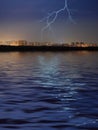 City, water and lightning