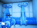 City water pipeline, water supply company. Underground concrete shaf