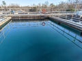 City water treatment plant sediment basin Royalty Free Stock Photo