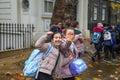 Happy school boys and girls in London Royalty Free Stock Photo