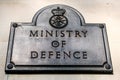 Placard Outside the British Ministry Of Defence Royalty Free Stock Photo