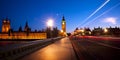 City Westminster Traffic Evening Exposure Concept Royalty Free Stock Photo