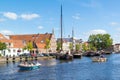 City wharf and Galgewater canal in Leiden, Netherlands Royalty Free Stock Photo