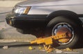 City wheel lock on illegally parked car, Royalty Free Stock Photo