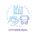 City wide NGOs blue gradient concept icon