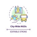 City wide NGOs multi color concept icon