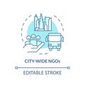 City wide NGOs soft blue concept icon