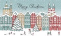 City in winter at Christmas time Royalty Free Stock Photo