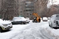 In the city of winter. Snow. All forces are thrown on snow removal. Special snowplows went to the streets to work. Problems of sno