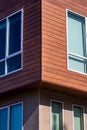 Abstract texture wall of a city wooden building