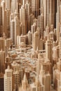 City with wooden skyscrapers, view. Beautiful illustration picture. Generative AI Royalty Free Stock Photo