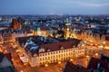 City of Wroclaw in Poland, Old Town Market Square from above. Royalty Free Stock Photo