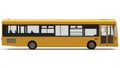 City yellow bus template. Passenger transport. 3d illustration.