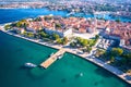 City of Zadar historic center and waterfront aerial panoramic view Royalty Free Stock Photo