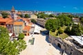 City of Zadar landmarks and cityscape aerial view Royalty Free Stock Photo