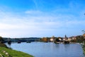 The city of Zamora from the stone bridge over the river Duero. Castile and Leon. Spain