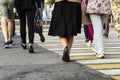 City Zebra crossing with lots of people. Royalty Free Stock Photo