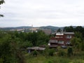 City of Zlin, periphery, on a cloudy and rainy day, viewed from the south