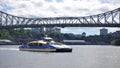 CityCat ferry services provide 145 express services each week at Brisbane river near Story Bridge. Royalty Free Stock Photo