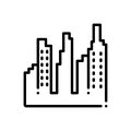 Black line icon for Citycenter, city and building