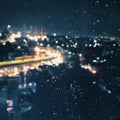 Citylight and rain