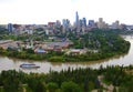 Cityline of downtown Edmonton, Alberta Royalty Free Stock Photo