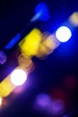 Citynight neon color blur bokeh background Royalty Free Stock Photo