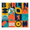 Berlin culture travel set vector illustration Royalty Free Stock Photo