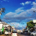 Cityscape against  blue sky Royalty Free Stock Photo