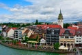 Cityscape against blue sky with clouds Royalty Free Stock Photo