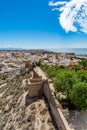 Cityscape of Almeria with the walls of Alcazaba (Castle)