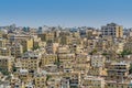 Cityscape of Amman with numerous buildings, the capital and most populous city of Jordan, view from Amman Citadel, known in Arabic Royalty Free Stock Photo