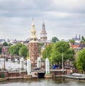 The cityscape of Amsterdam, Holland