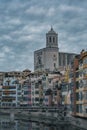 The cityscape in Gerona, Spain Royalty Free Stock Photo