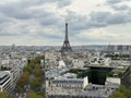 Cityscape from Arc de Triomphe in Paris, France with Eiffel Tower Royalty Free Stock Photo