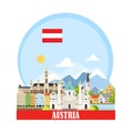 Cityscape with austrian landmarks